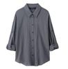Spring 2025 Women's European & American Style Striped Short Sleeve Shirt with Casual Long Pants