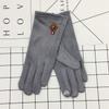 Suede Women's Gloves Single Line Hairy Winter Warm Outdoor Fleece Student Split Finger Touch Screen Gloves