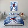 Skier Speeding On Snowy Mountain Print Soft Comfortable Duvet Cover Bedding Set Included 1*Duvet Cover  2*Pillowcases