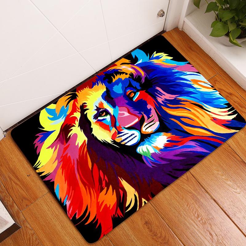 Oil Painting Floor Mat Bedroom Living Room Bathroom Rug Decoration Pastoral Print Door Mat Corridor Carpet
