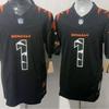 Cincinnati Bengals Chase 1 NFL Vyšívaný dres Pánská fotbalová uniforma Fanouškovské oblečení Bílá Černá Oranžová Edice