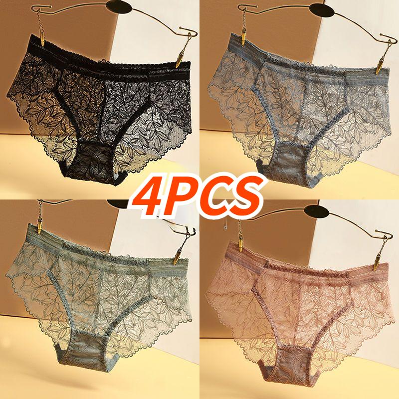 4/5 PCS Mode Hohe Qualität frauen Höschen Transparent Unterwäsche Frauen Spitze Weiche Slip Sexy Dessous Dessous