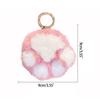Girl Cute Plush Bag Charm Ornaments Cat Claw Women Car Key Pendant Faux Mink Fur Keychain Soft Pompom Bear Claw Keychain