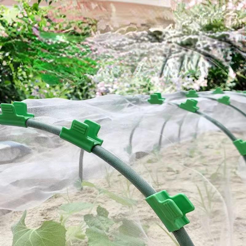 30 Peças de Fixadores de Fivela Plástica Verde para Vegetais para Redes de Sombreamento de Estufas
