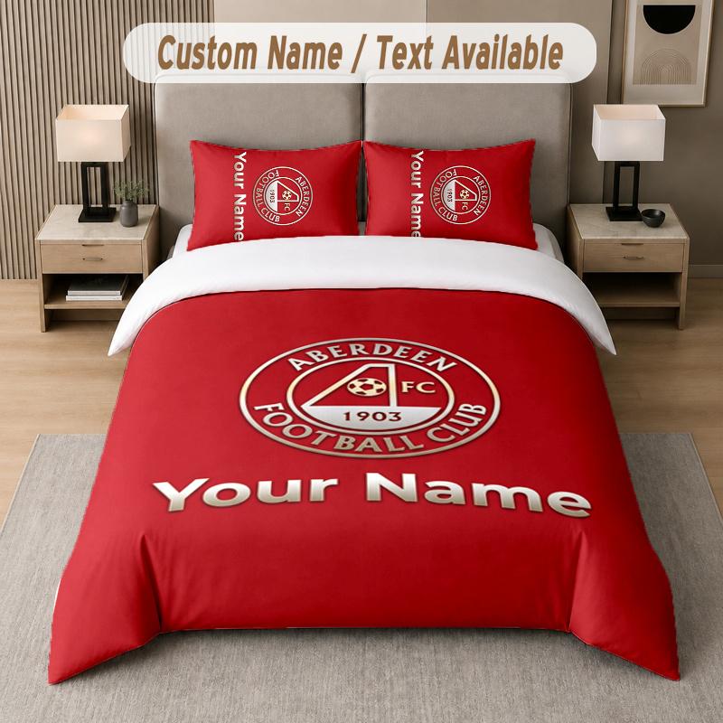Custom Name Aberdeen 3Pcs Duvet Cover Set Personalized Text Bedding Pillowcases Bedroom