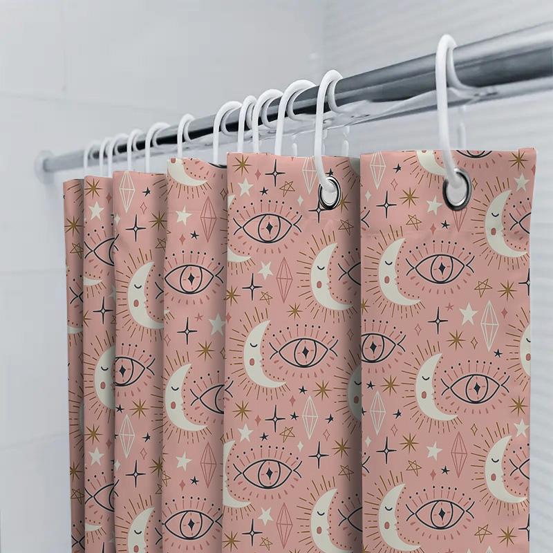 Moon Phase Shower Curtain Celestial Decor Witchy Room Aesthetic Tapestry Backdrop Bohemian Home Decor Lunar Cycle Wall Hanging