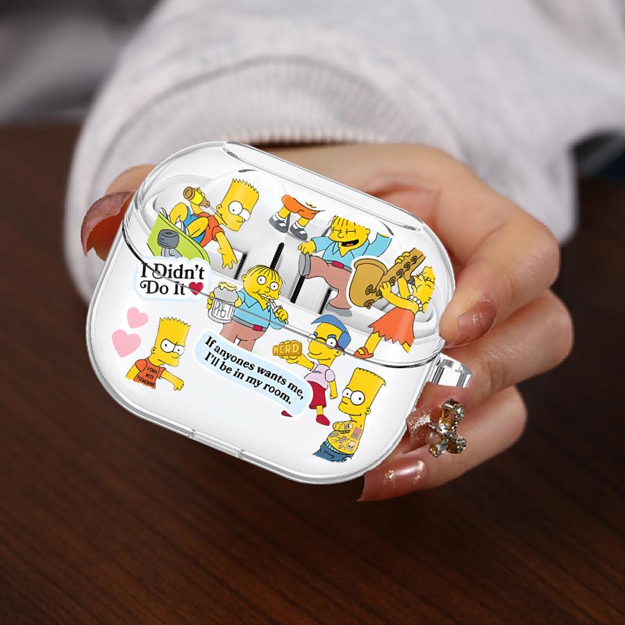 

Cute The Simpsons Case For Samsung Galaxy Buds 3 FE 2Pro 4 Pro 4Pro 3Pro 2 Live Clear Earphone Cases Cover With Hook Buds 2