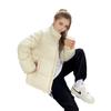 YJKDYK 2024 Winter Women's Jacket Female Short Standing Collar Cotton Jacket Women Pure Color Cotton Jacket For Women Coats
