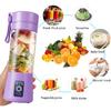 Portable Blender Cup,Electric USB Juicer Blender,Portable Juicer For Shakes and Smoothies, Juice,380ml, Six Blades Great for Mixing,light Purple