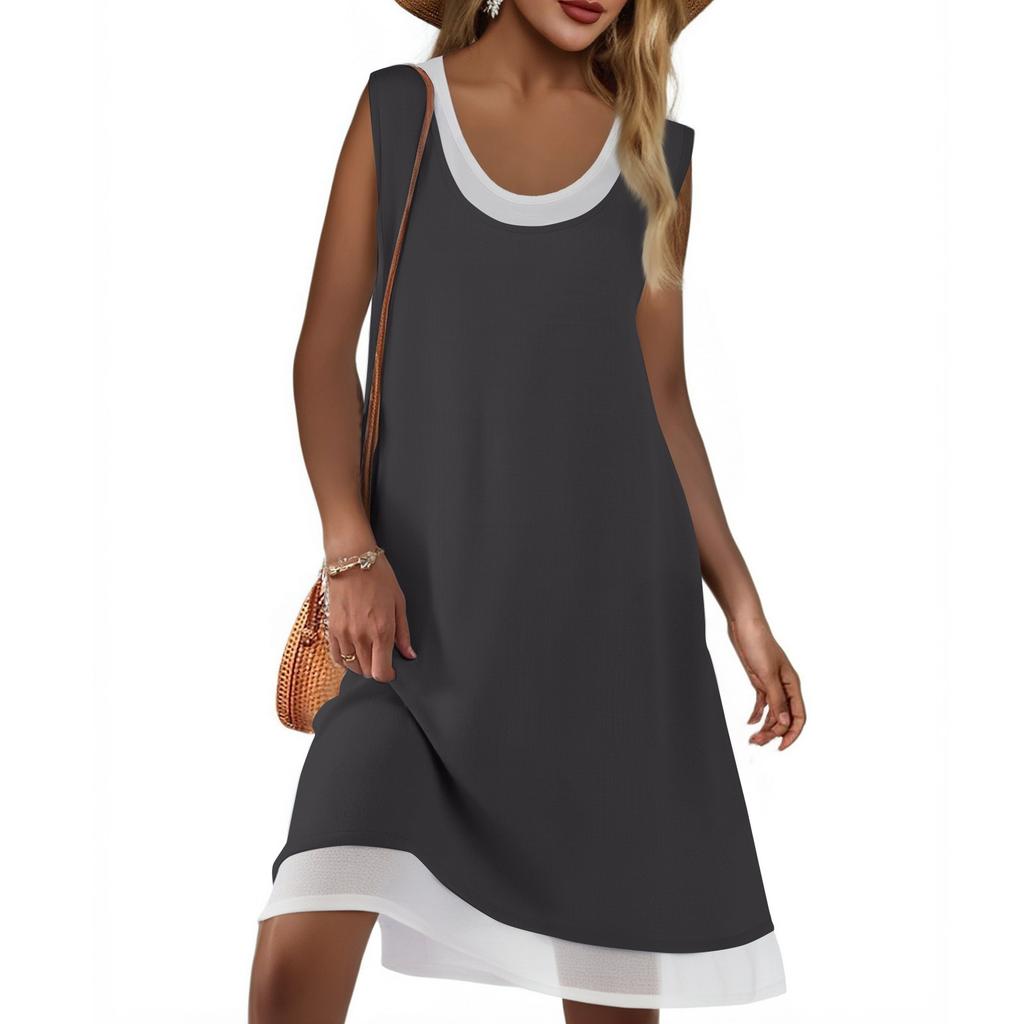 Women's Summer Casual Loose Dress Sleeveless Beach Vest Dress