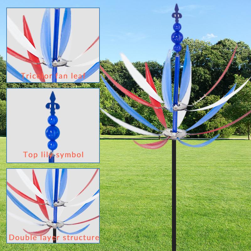 Kovová železná větrná farma řemesla Harlow větrný rotátor 3D gyro větrný mlýn zahradní zápich