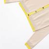 Women's Spring 2025 Round Neck Single-Breasted Color Block Patchwork Knit Top