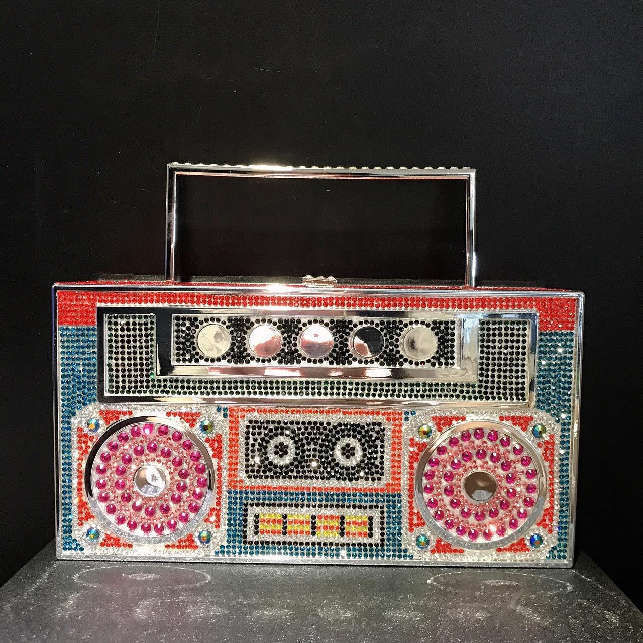 

Diamond dinner bag banquet rhinestone square handbag radio clutch Radio drill bag