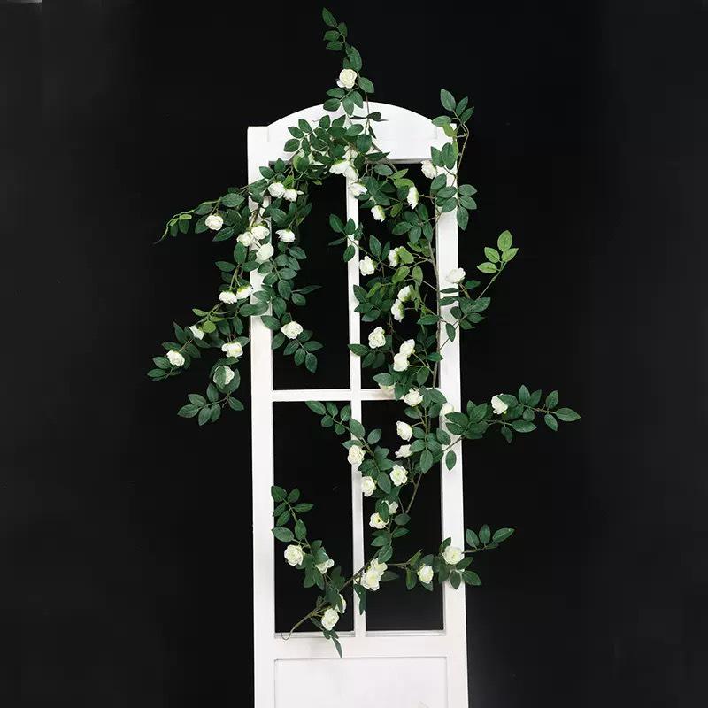 Rose Flower Vine Greenery for Air Conditioner Pipe Decoration and Wall Covering