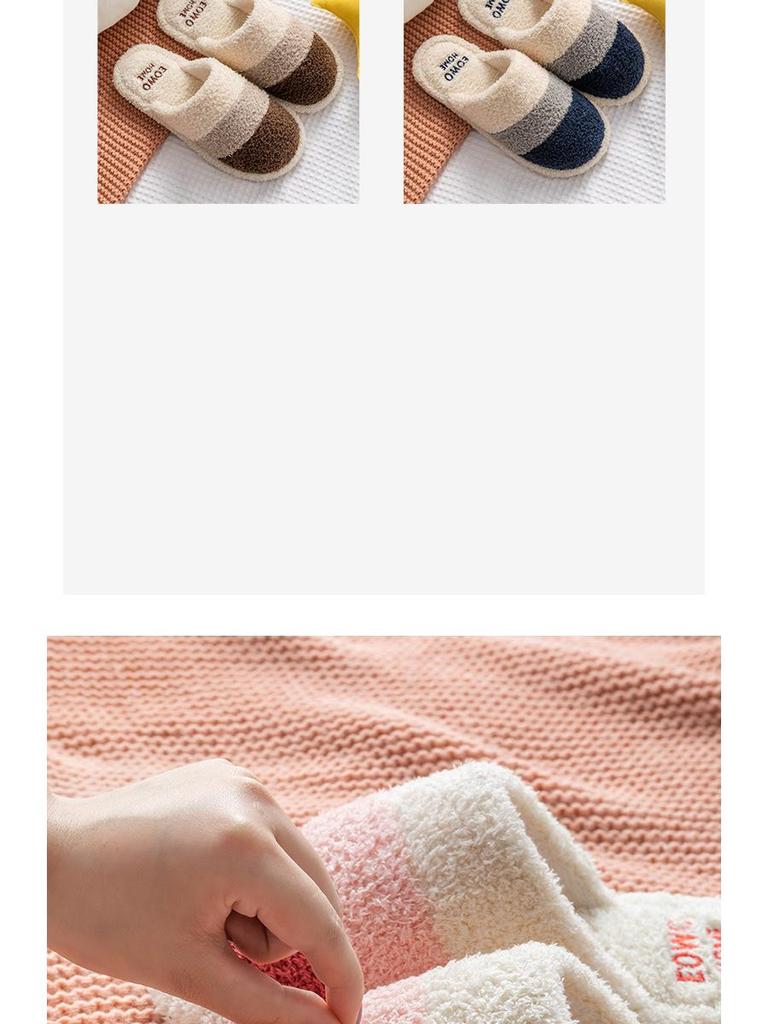 Hot Selling Plush Cotton Slippers: Non-slip, Cozy Winter Wear for Men & Women, Perfect for Indoor Use.