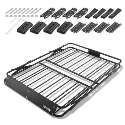 Roof Rack Cargo Basket, 1168 X 914 X 102 Mm, Heavy Duty Roof Top Carrier Basket with Folding Design, 90.72 Kg Capacity