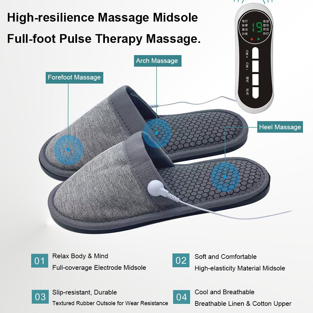 EMS Foot Treatment Slippers Pulse Electric Therapy Massager Slippers Foot Relieves Pain Unblocks Meridians Pulse Vibration