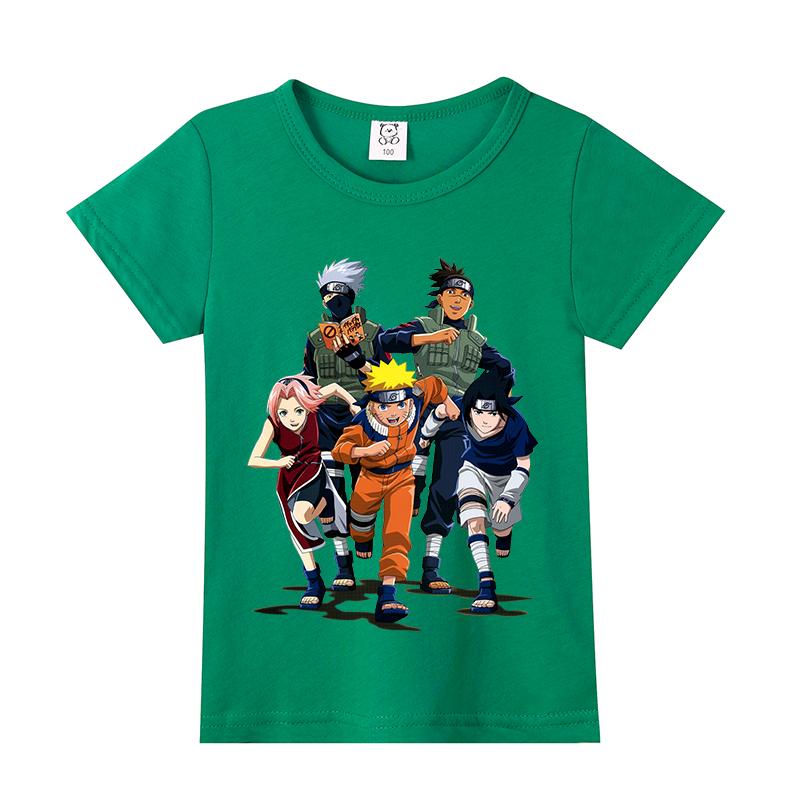 Narutos T-shirt Children Clothing Boy Girl Japanese Manga Pattern Short Sleeve Kid Cartoon Casual Sports Cotton Tee Home Clothes