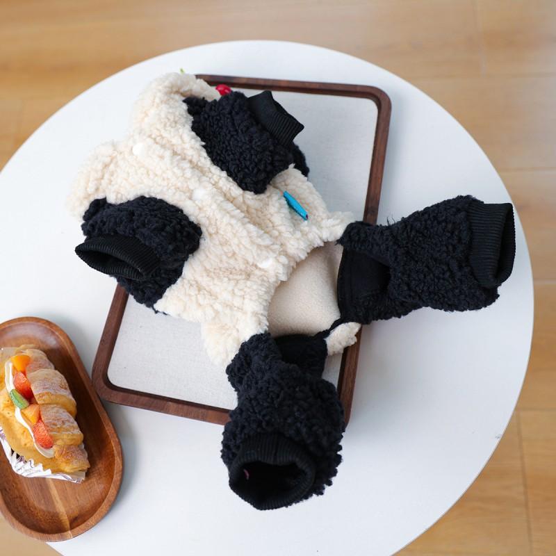 Pet Costume Small Dogs Winter Warm Fleece Animal-Themed Outfit Panda Design Puppies