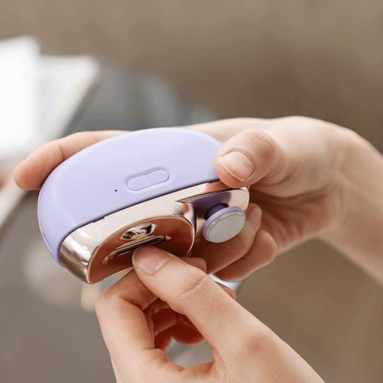 Bærbar Elektrisk Negleklipper Barn Voksne Eldre Manikyrfil Negleklipper Poleringsmaskin Automatisk Baby Negleklipper med LED-lys