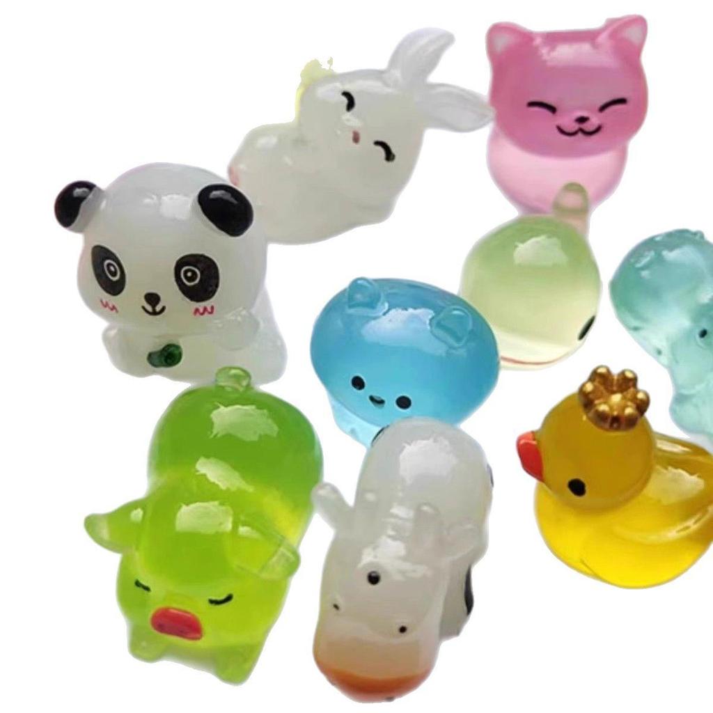 Glow-in-the-Dark 3D Cartoon Animal Miniatures – Kids' Summer Vacation Toy Gift