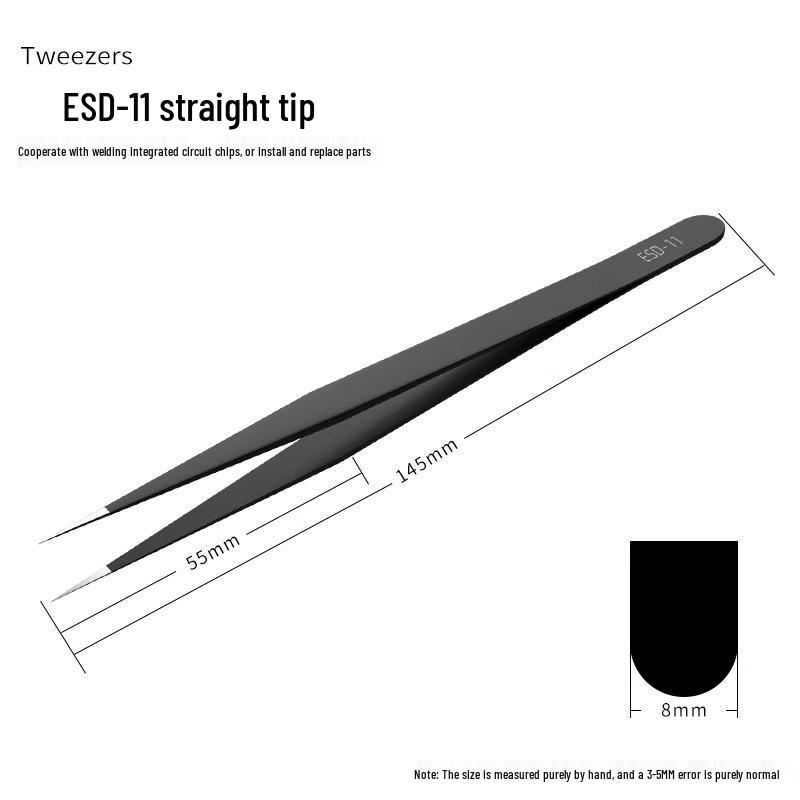 Extra Long 304 Stainless Steel Bent Tip Tweezers - Anti-Static Gardening & Planting Tool