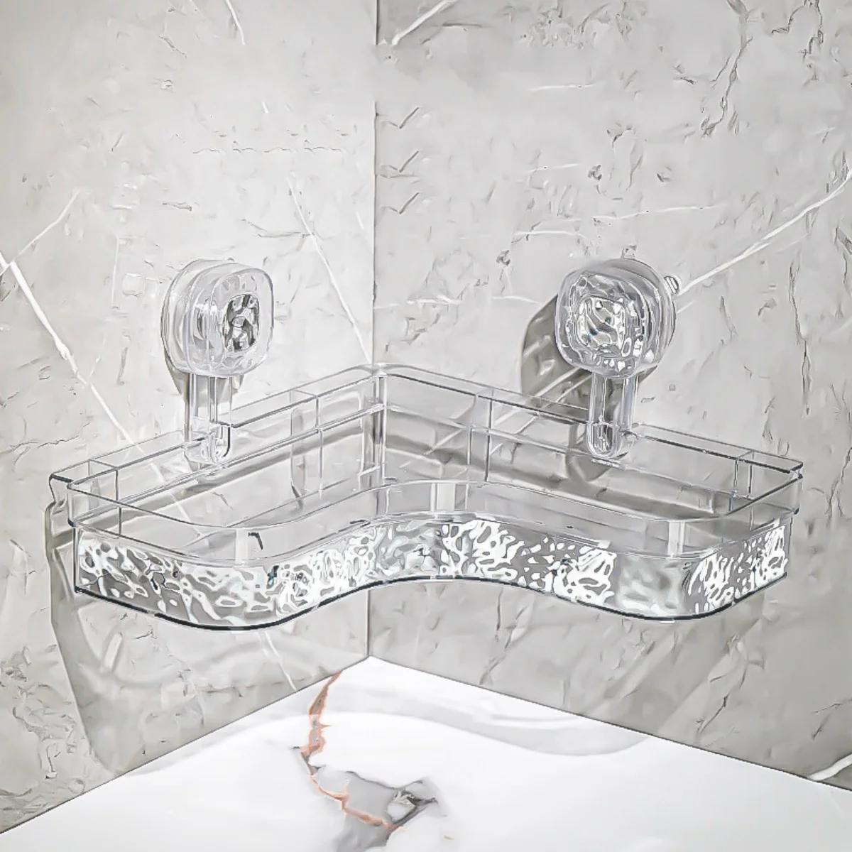 

Полка для ванной комнаты Пластиковая полка для шампуня Угловая полка Полка для хранения косметики Присоски-бабочки Установка аксессуаров для ванной комнаты