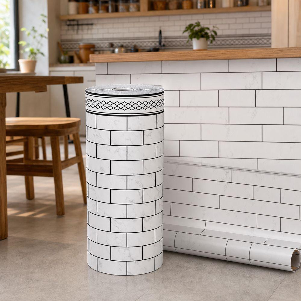 Self Adhesive Imitation Ceramic Tile Stickers Waterproof Wall Panel Sticker Home Wall Renovation