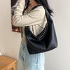 Women Tote Bag Underarm Pouch Large Capacity Pu Leather Hobo Shoulder Bag Casual Portable Bucket Bags Soild Color Purse Handbags