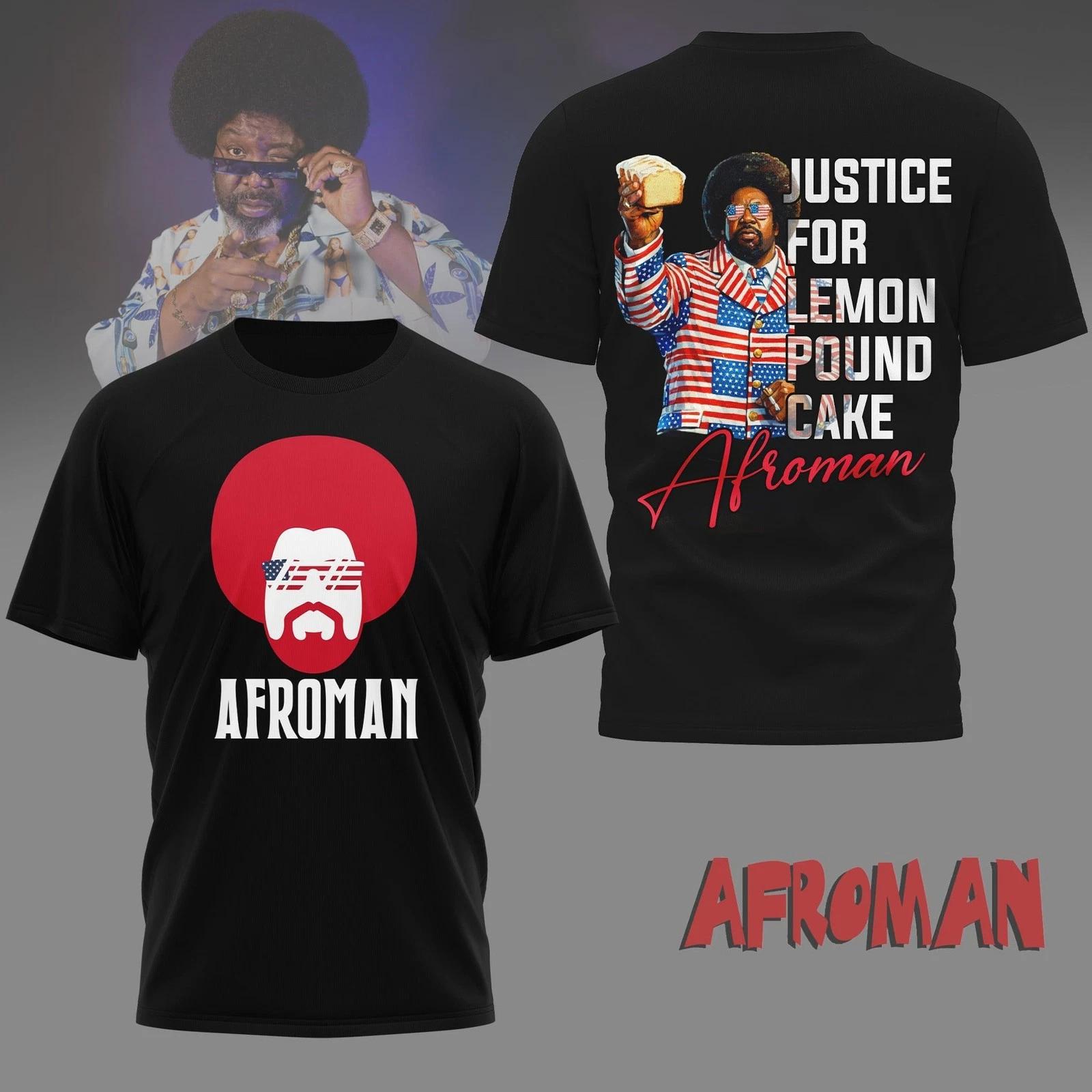 Afroman Justice For Lemon Pound Cake T-Shirt Funny Rap Music Meme Black Tee XXXXL