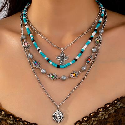 New Self-developed New Trendy Multi-layer Chain Beaded Necklace Design Is Simple