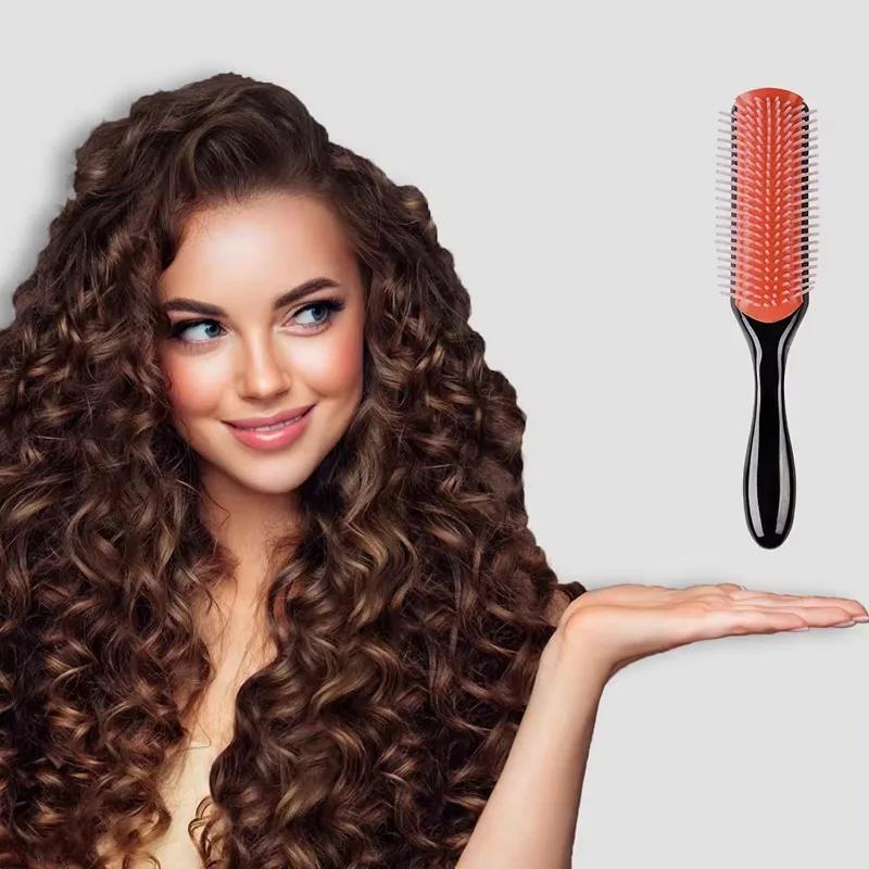 Spazzola Denman a 9 file per donna districante per lo styling spazzola per capelli massaggiante per il cuoio capelluto parrucchiere da salone pettine per capelli lisci ricci bagnati