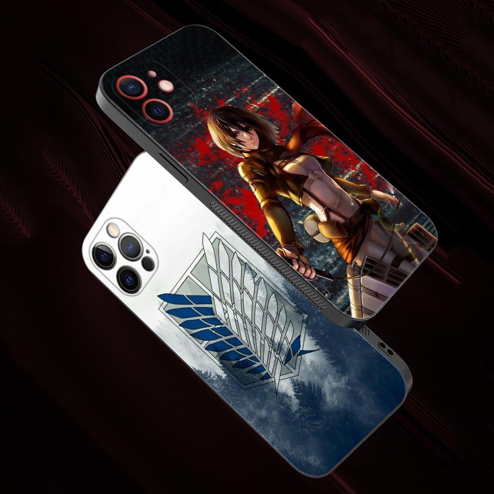 Custodia Per Apple iPhone 13 12 11 Pro Max 13 12 Mini XS Max XR X 7 8 Plus 6 6S SE 2020 Cover Guscio in Silicone L'attacco dei Giganti