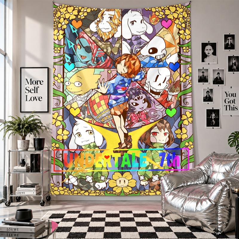 Wall TapestryUndertale Art Hanging Cloth Decorative Background Cover for Room Decoration
