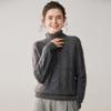Autumn Winter Cashmere Knit High Collar Raglan Sleeve Women's Shirt
