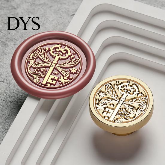 Crafting Stamp Replacement Brass Wax Seal Head, Vintage Key Pattern Embossed Sealing Accessories Head for Envelope Journal Gift Packaging Invitation