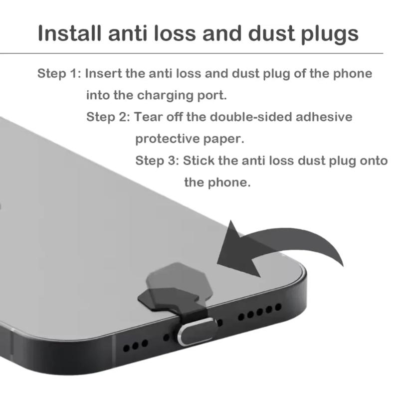 Verlustsicher Tragbar Legierung USB C Ladeanschluss Schutzkappen Abdeckung Geeignet Für Tägliche Smartphone-Nutzung Outdoor-Enthusiasten