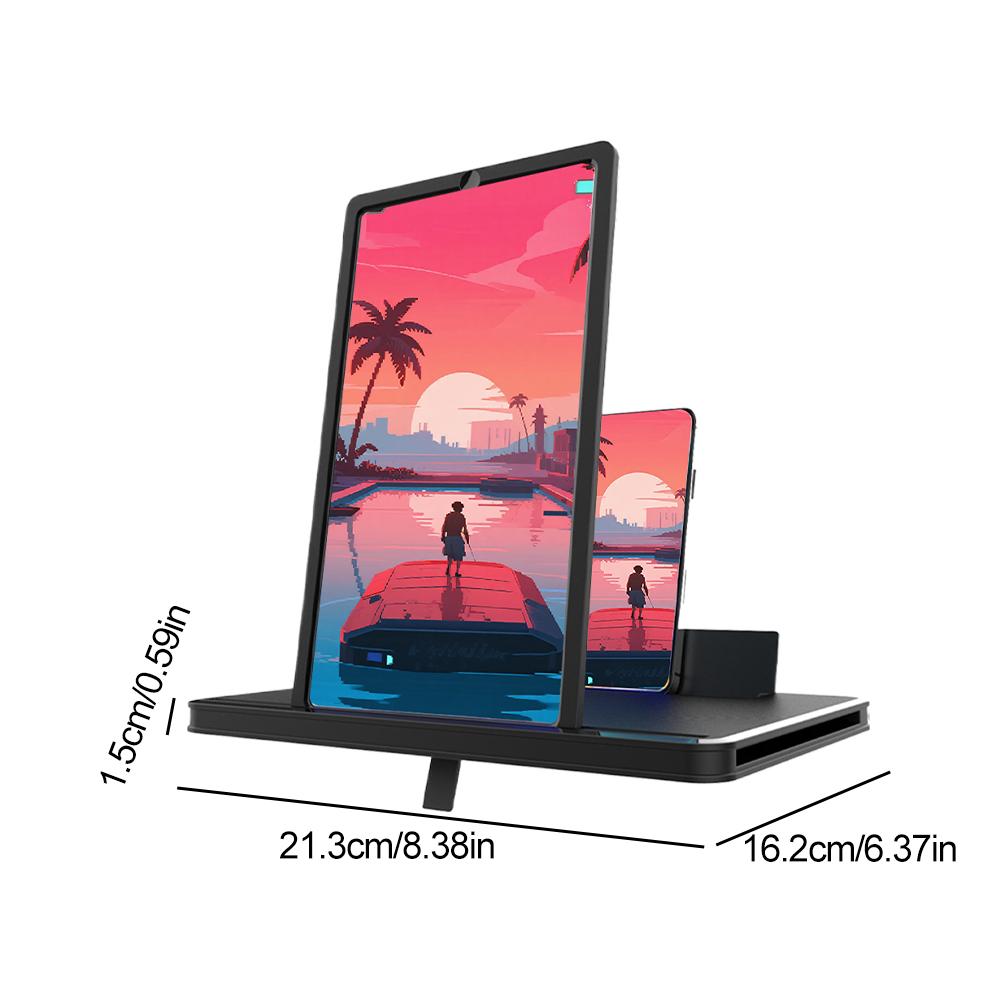 10/12/14 Inch Mobile Phone Screen Amplifier 3D Magnifying Glass Stand Magnifier HD Video Amplifier Phone Stand Bracket