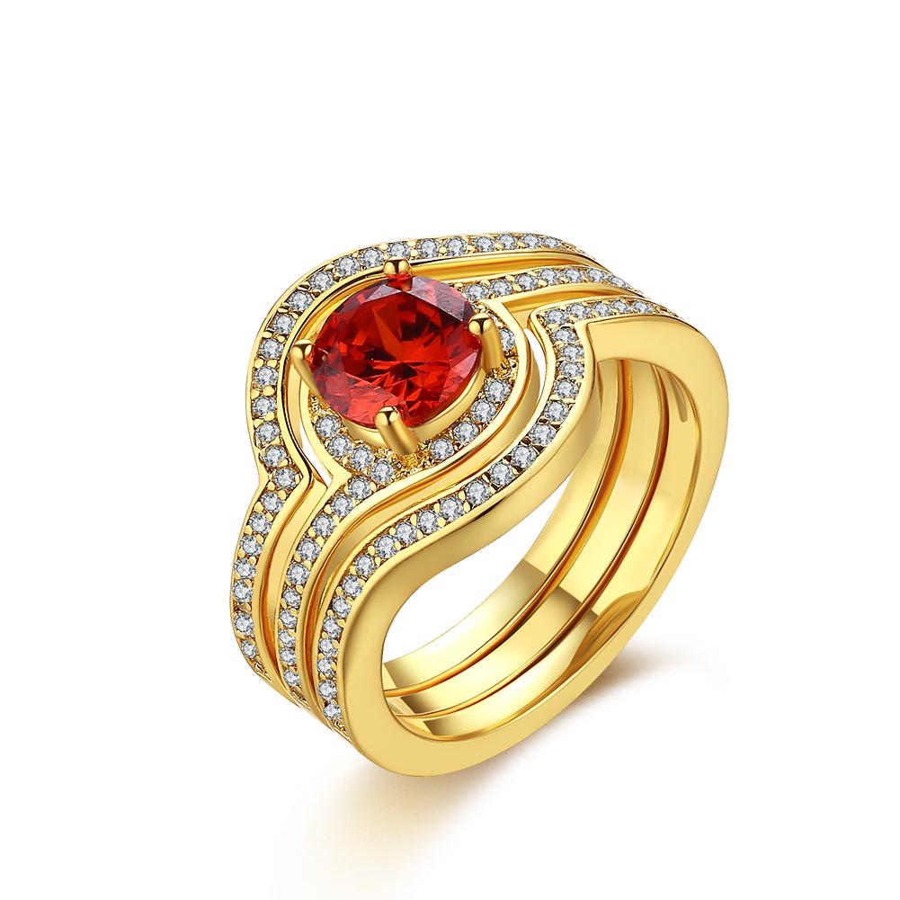 

Умчо Трехкольцевое инкрустированное кольцо