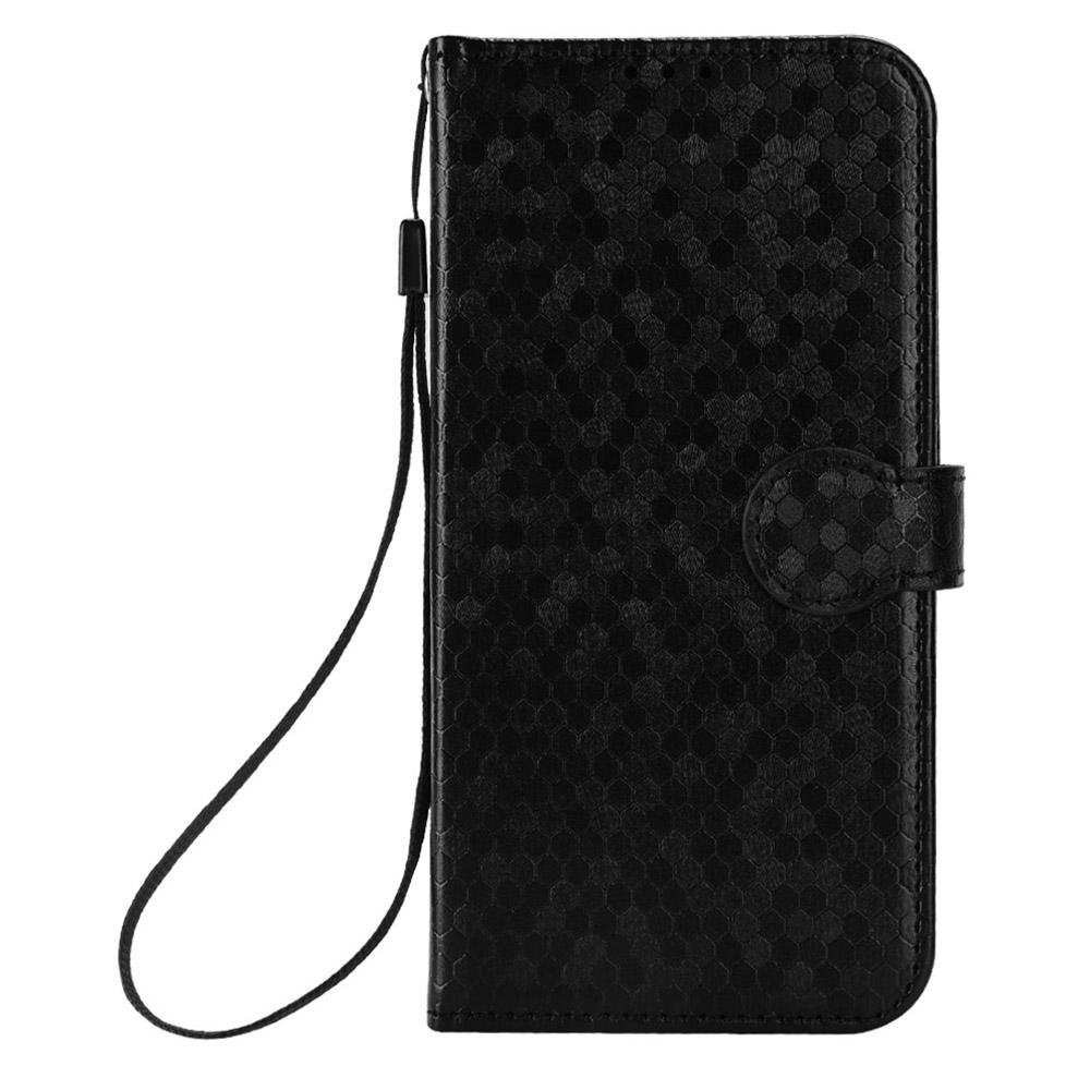 For Samsung Galaxy S25 FE Wallet Case Dot Pattern Imprint PU Leather Phone Cover with Wrist Strap