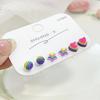 Colorful Star Candy Earrings - Silver Needle Resin Design for Women