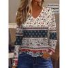 V-neck Long-sleeved T-shirt, Casual Daily Long-sleeved Sports Shirt, New Women's Clothing In Autumn and Winter
