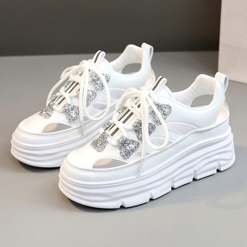 Women's Shoes 2025Summer Hollow Out Breathable Casual Shoes Ladies Comfortable Platform Sandals Student Shoes Sandalias De Mujer