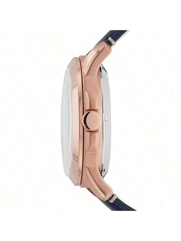 **Grant Series Leather 3-Hand Watch** **Fossil** Featuring Quartz/automatic Movement, Stainless Steel Casing, Scratch-resistant Classic Design.