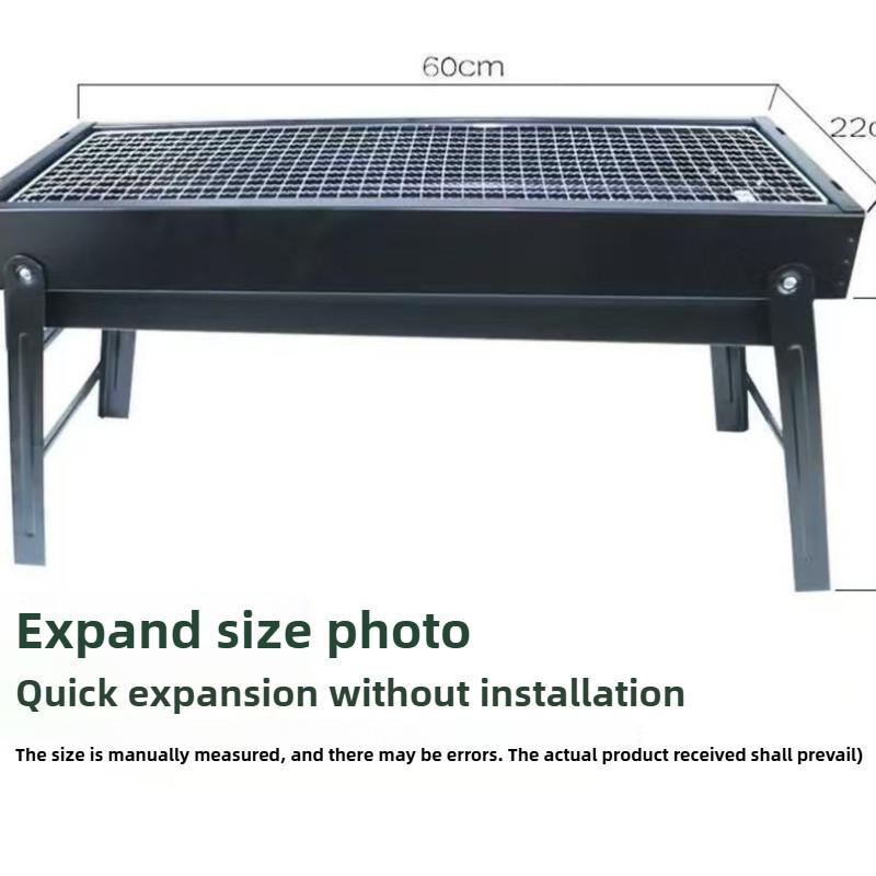 

New BBQ Stove Folding Outdoor Charcoal BBQ Grill Home Thickened Portable Full Set Large Size Picnic Stove Large size
