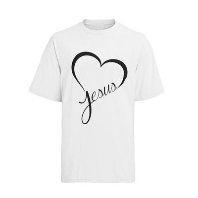 Męski T-shirt Bawełna Bio Jezus jest Królem Bóg Biblia Miłość Modlitwa Kościół Wiara