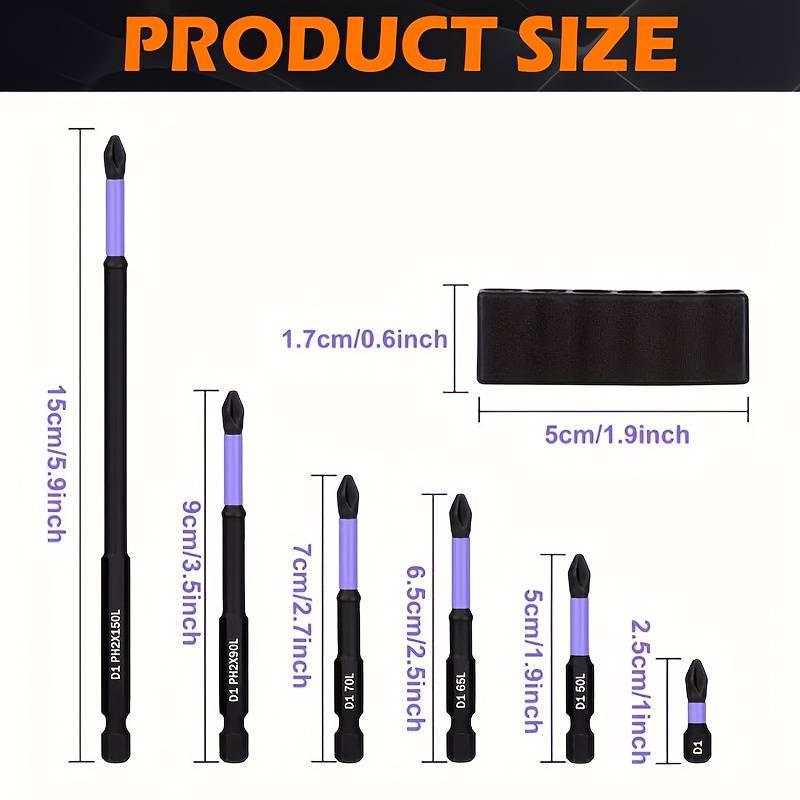 D1 Magnetic Phillips Head Screwdriver Bit: Anti-slip, Shock-resistant, High Hardness with Strong Magnetic Grip