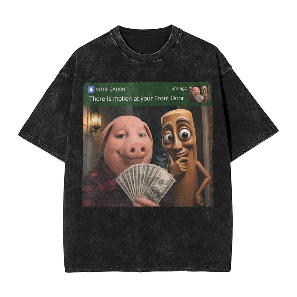 Vintage Washed Tshirt Tung Tung Tung Sahur Sybau Funny Meme Cotton T Shirts Popular Tee Shirt Couple Summer Awesome Design Tees