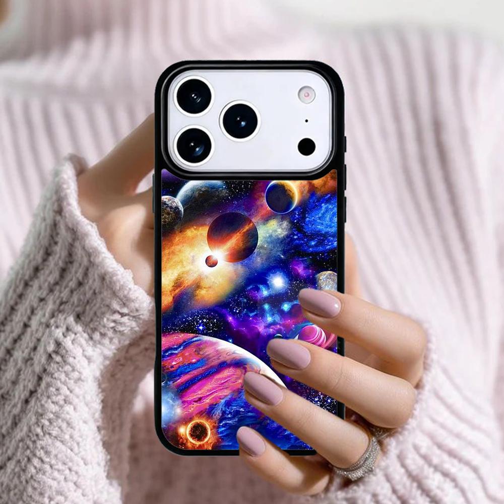 Space Solar System Planets Universe Phone Case For Apple iPhone 17 Air 16E 15 14 Plus 13 12 11 Pro Max Mini Funda Cover
