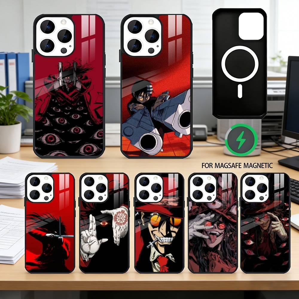 A-Alucard H-Hellsing Anime Phone Case For iPhone17,16,15,14,13,12,11 Plus,Pro Magnetic For Magsafe Wireless Charging